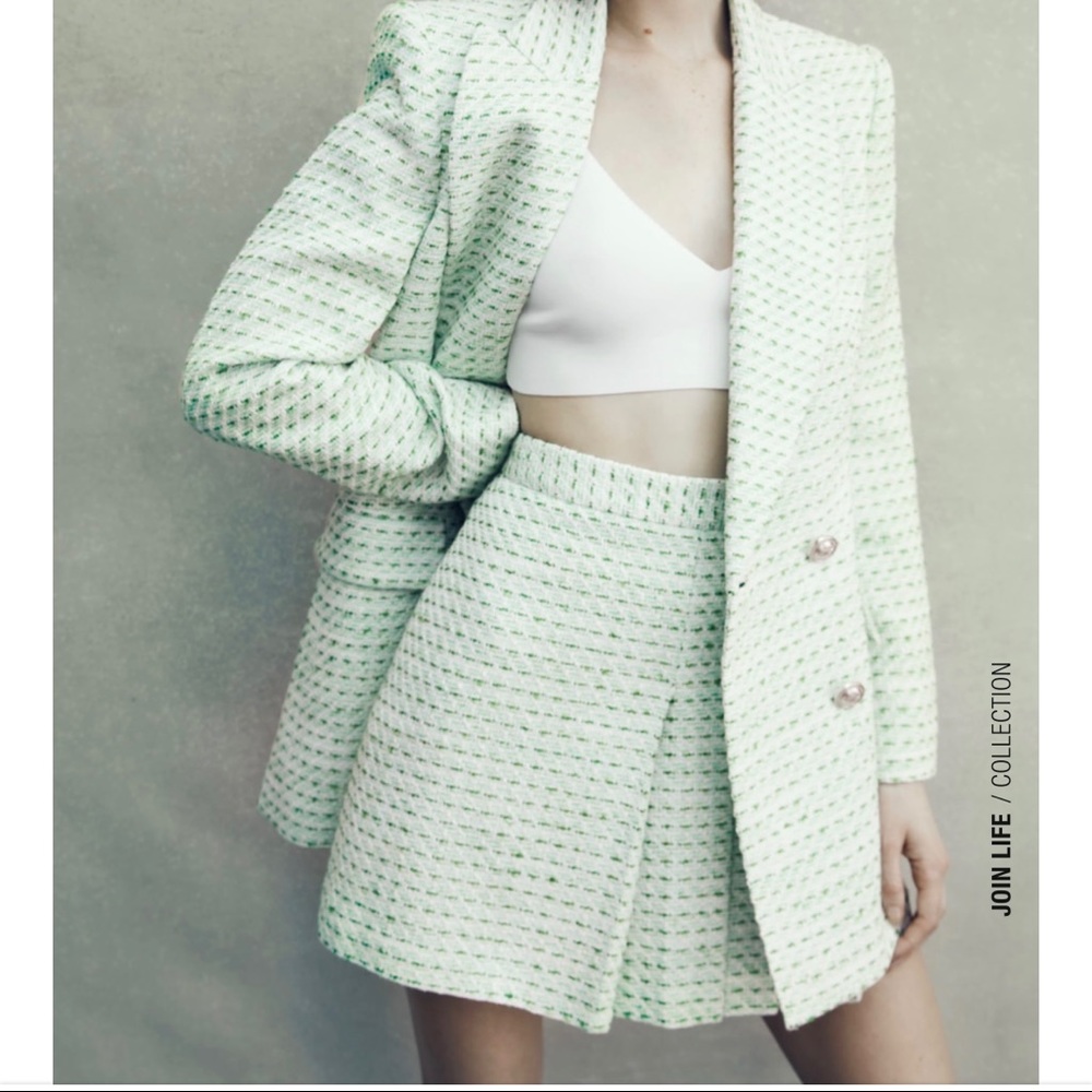 ZARA Pleated Structured Skirt